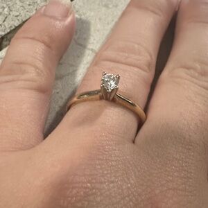 14k Gold Diamond Solitaire Ring
